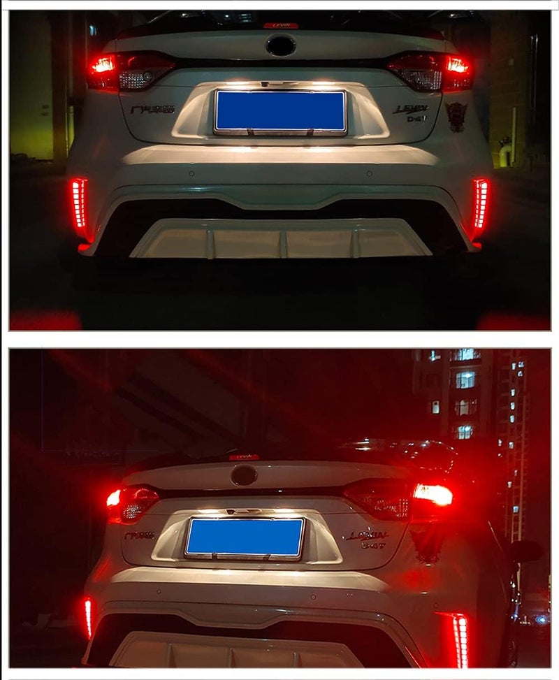 PGTOPONE Red LED Rear Bumper Reflectors Fog Brake Tail Light Sequential Turn Signal Lamps Accessories Kit For 2020 2021 2022 2023 Toyota Corolla L LE SE (Rear Fog Light) - Image 5
